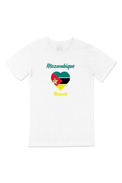 Cix Maputo Mozambik Zastava Srce Majica