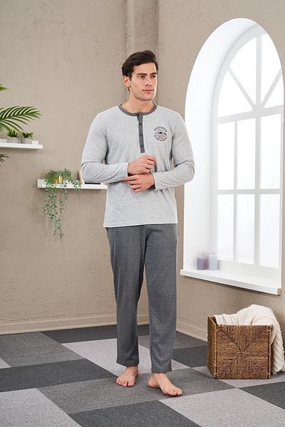 PJS 23708 Men's Patchwork Pajama Set