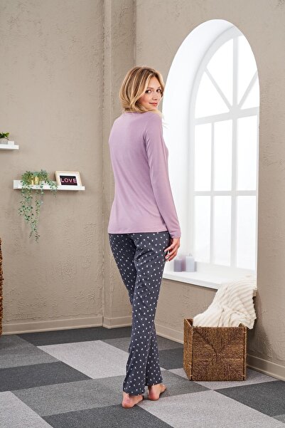 PJS 23530 Kadın Patlı Desenli Pijama Takım