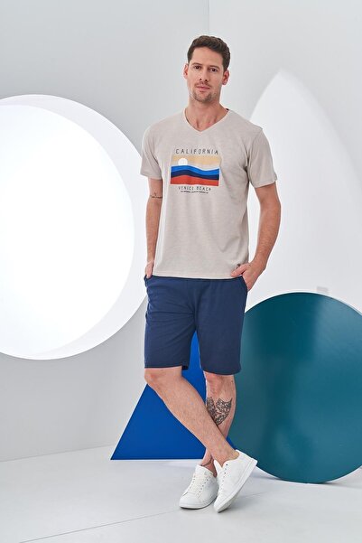 PJS 24304 Ανδρικό αθλητικό σορτς με λαιμόκοψη V