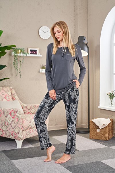 PJS 23506 Kadın Patlı Desenli Pijama Takım