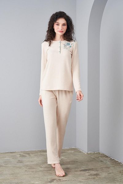 PJS 24567 Women's Soft Pajama Set with Placket