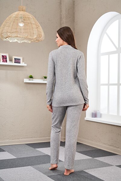 PJS 23550 Жіночий піжамний комплект з ґудзиками Yumoş