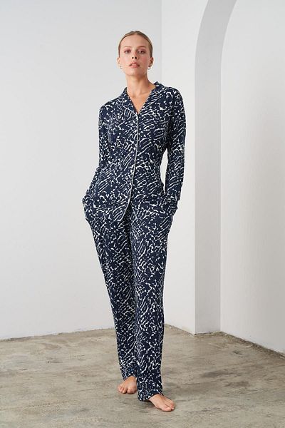 PJS 24553 Set pijama cu model pentru damă, cu nasturi