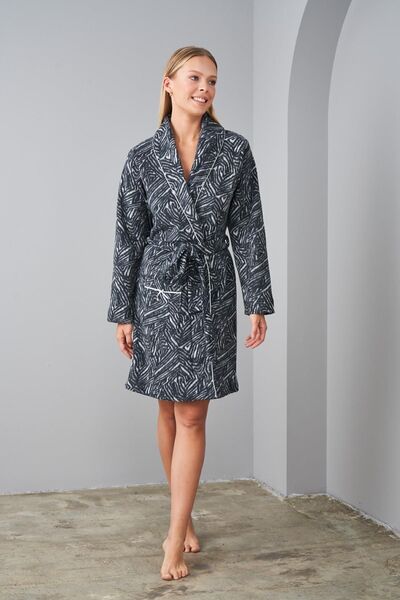 PJS 24560 Women's Fleece Piping Dressing Gown