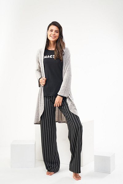 PJS طقم بيجامة ثلاثي للنساء 22451