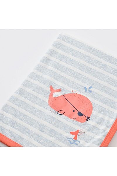 Bibaby Pirate Finny Baby Blanket 64622 Blue Melange