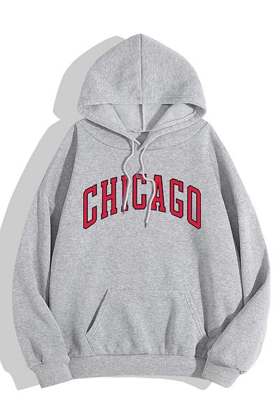 Pink Sky Gray Unisex Oversize Hooded Sweatshirt - Chg Printed