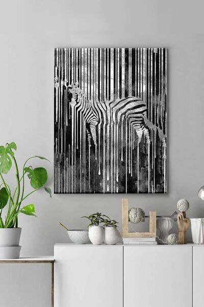 Şehzat Zebra Kanvas Tablo - Salon Oturma Yatak Odası Ofis Antre Cafe Için Duv...