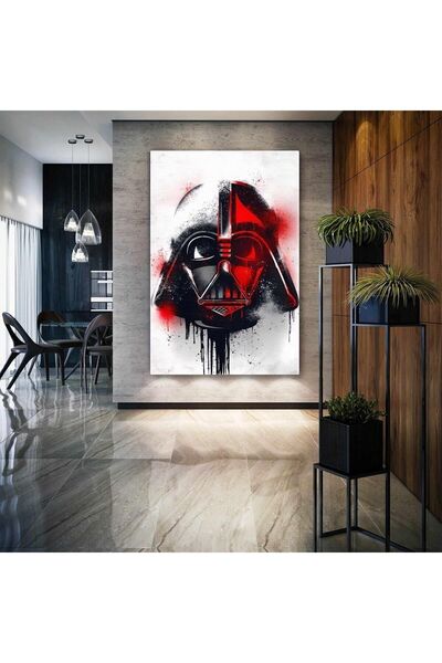 Legendary Movie Darth Wader Black Lord Helmet Spray Square Canvas Painting