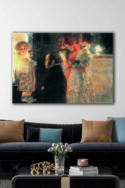 Şehzat Piyanoda Schubert - Gustav Klimt Ünlü Ressamlar Kanvas Tablo