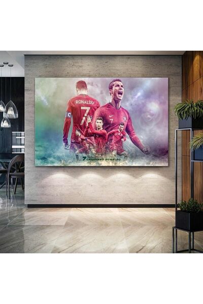 Şehzat Cristiano Ronaldo Portekiz Taraftar Güç Hırs Cr7 Futbol Kanvas Tablo