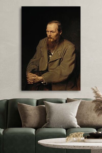 Şehzat Kanvas Tablo Baskılı Dekoratif Yağlıboya Dostoyevski Portre Ev Ofis Ot...