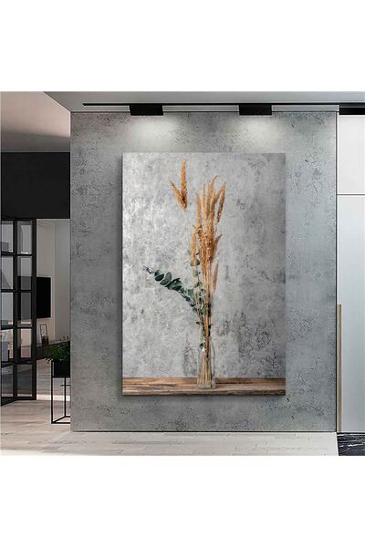 Şehzat Dekoratif Kurutulmuş Bitkiler Kanvas Tablo
