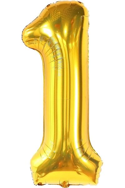 Paparti Number 1 Gold Foil Balloon 76cm 34" Helium Suitable Party Balloon