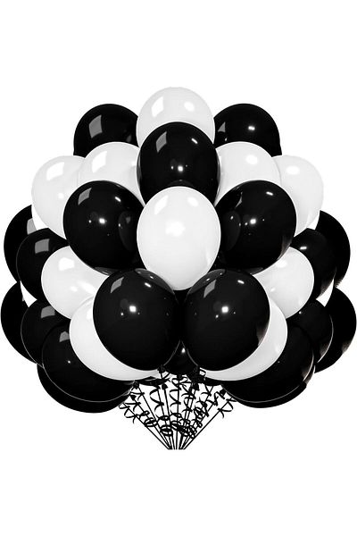 Paparti 30 Black and White Balloons Set
