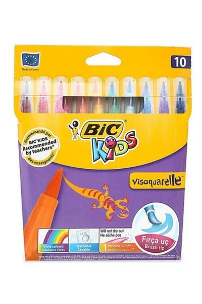 Bic Visa Brush Tip Felt Crayons 10Pcs - Svu9284-3762