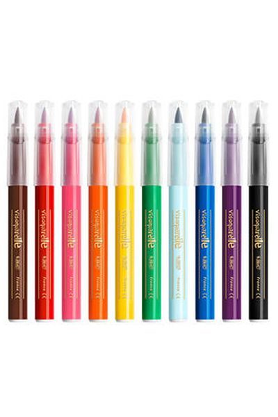 Bic Visa Brush Tip Felt Crayons 10Pcs - Svu9284-3762