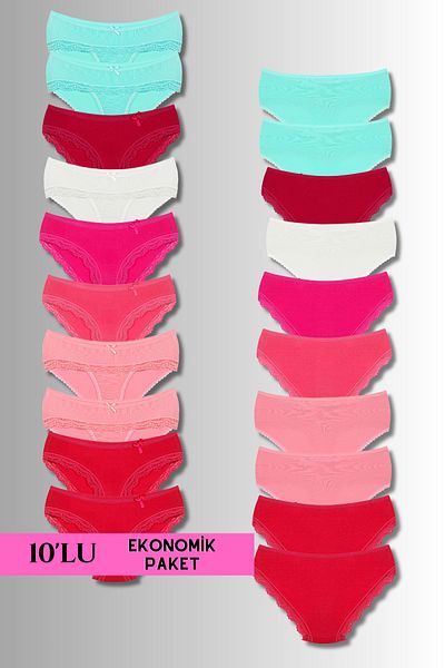 DONEX Pachet de chiloți bikini din dantelă - 10 bucăți 799 TL, în schimb 439 TL