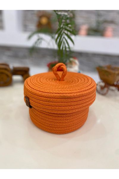 ModaCardin 20X20 Jute Wicker Oval Organizer with Lid