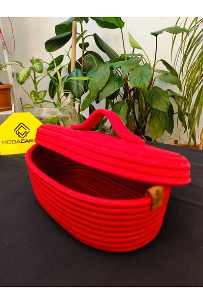 ModaCardin 30X20 Jute Wicker Oval Basket and Organizer
