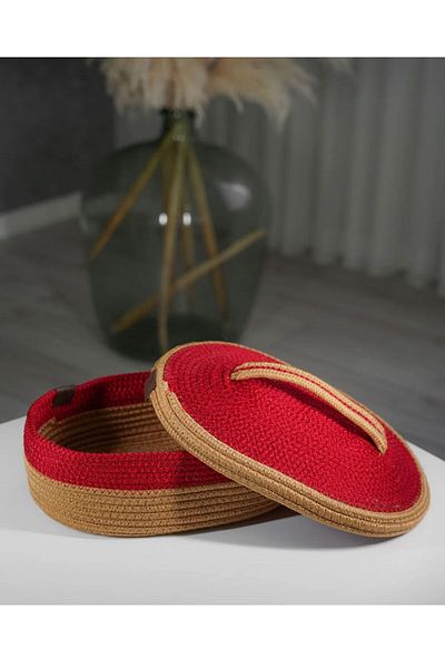 ModaCardin 30X20 Jute Wicker Oval Basket and Organizer