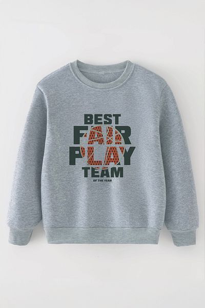 MYADA Детски суитшърт с шарка Fair Play Team Oversize - 12506