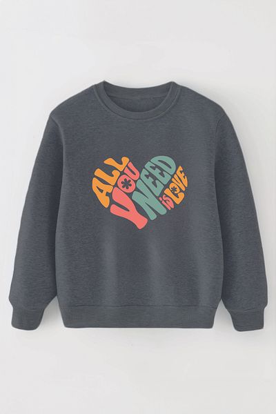 MYADA Нов сезон - Детски суитшърт All You Need Is Love Oversize 12426