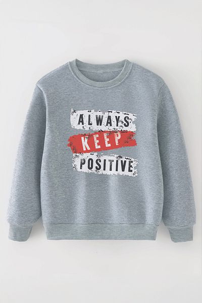 MYADA Нов сезон - Детски суитшърт с голям размер Always Keep Positive 11063
