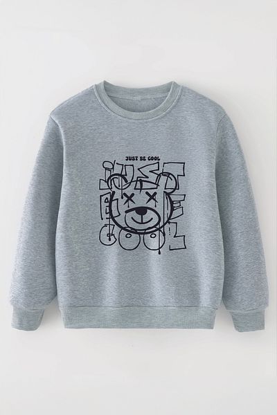 MYADA Детски суитшърт Just Cool Bear Oversize - специален дизайн 12249
