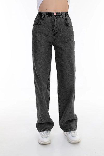 Joui Co Fata - Blugi cu picioare late 100% bumbac cu talie elastica