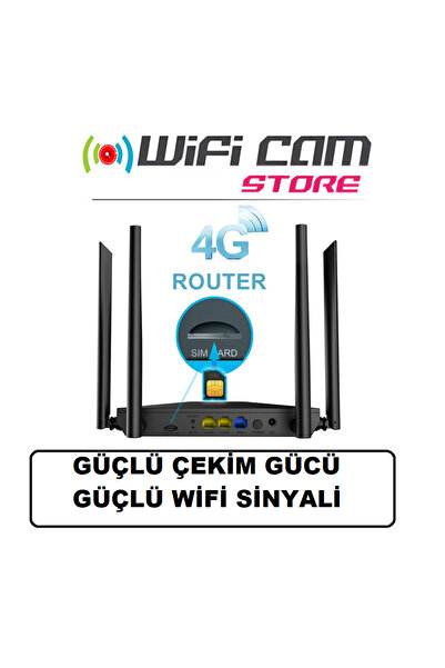 WİFİCAM Sim Kart İle Çalışan 4 Antenli Router Wifi Modem 3G/4G Desteği