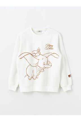 LC Waikiki XSIDE Ekru Bisiklet Yaka Dumbo Bask l Kad n Sweatshirt Fiyat Yorumlar Trendyol