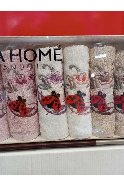 Çapa Home Cotton 6 Pieces Premium Quality Gift Dower Dower Daily Use Kitchen Towel 30X50