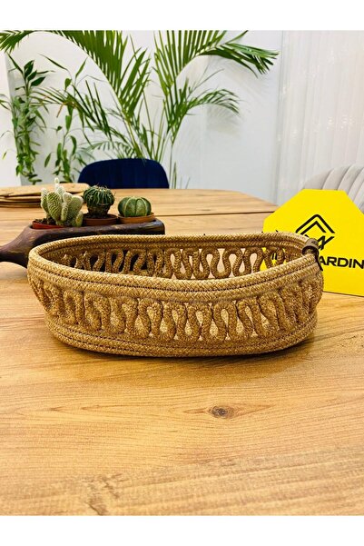my doğa store Wicker and Jute Bread Basket - In-Cabinet, Organizer, Storage B...