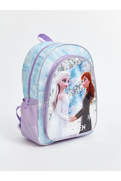 LC Waikiki Geantă de școală pentru fete cu imprimeu Frozen lucios cu volum interior mare - 31x42x15,5 cm