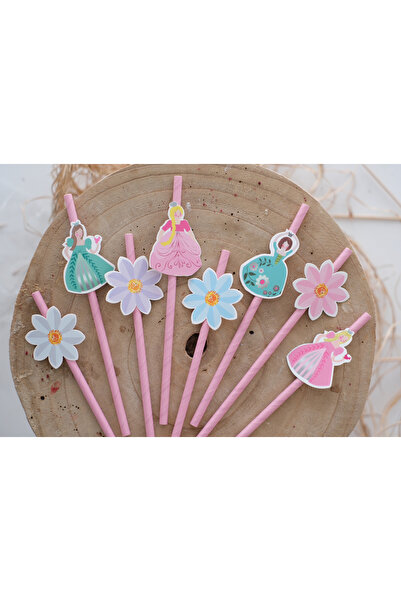 Partifabrik Prensesler Temalı Pipet 8 Adet