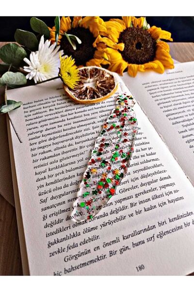 Rapithwin Yılbaşı Temalı Şeffaf Desenli Epoksi Kitap Ayracı