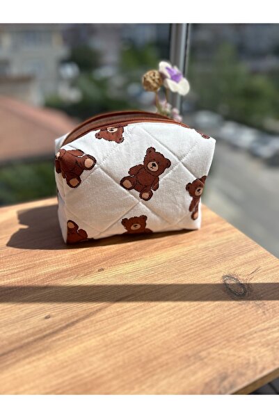 minyaturhayalim Teddy Ayıcık Desenli Makyaj Çantası Seyehat Anne Bebek Bakım ...
