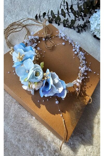 çiğdem kaya design Coroana maternă pentru femeile însărcinate cu flori albast...