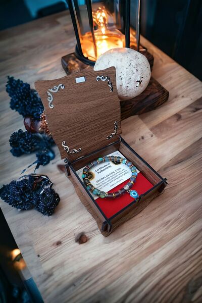 MGA DOĞAL TAŞ مابي الكوارتز الحراري الملون اللامع - غسالة وسوار مطرز بالعين ا...