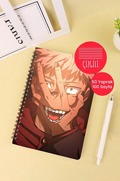 Anime Marketi Jujutsu Kaisen Anime Designed A5 Spiral Bound School Notebook 50 Sheets 100 Pages - Ruled