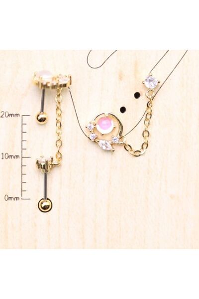 AGB KRİSTAL ZİRKON FİGÜRLÜ  Kulak, Helix, Flat, Lobe, Tragus  Çift Delik SALL...