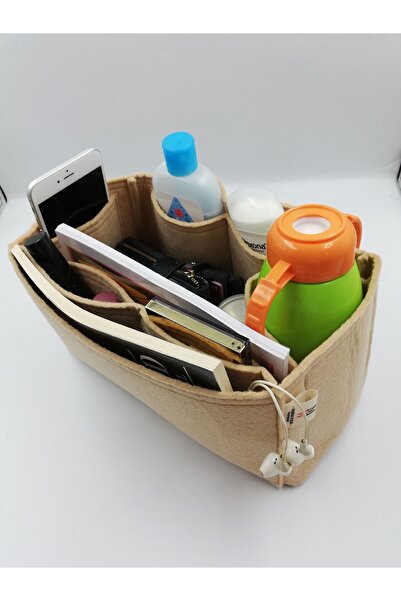 MARJİNAL W CLUB Long.. Medium . Tek Suluklu Çanta Içi Düzenleyici Bej