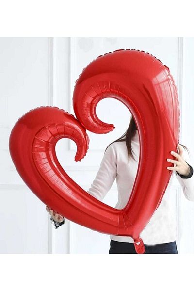 Happyland 14 February Hollow Heart Foil Red Color Balloon 22 Inch 1 Piece
