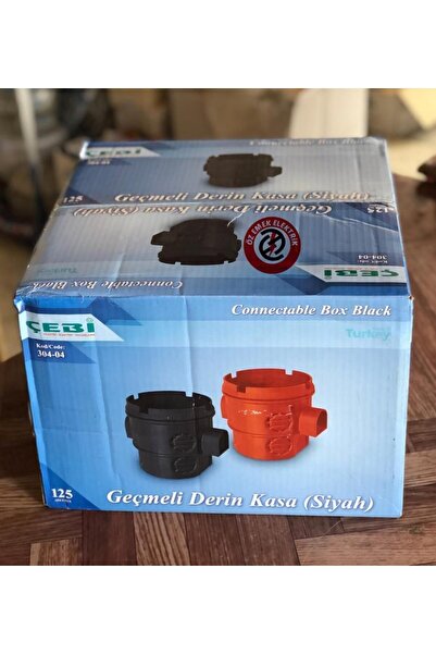 ÇEBİ PLASTİK ÇEBİ Geçmeli Derin Kasa Kapaksız (Siyah) (125 Adet)