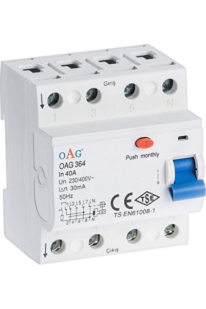 Oag 4x63 Amper 30ma Kaçak Akım Rölesi