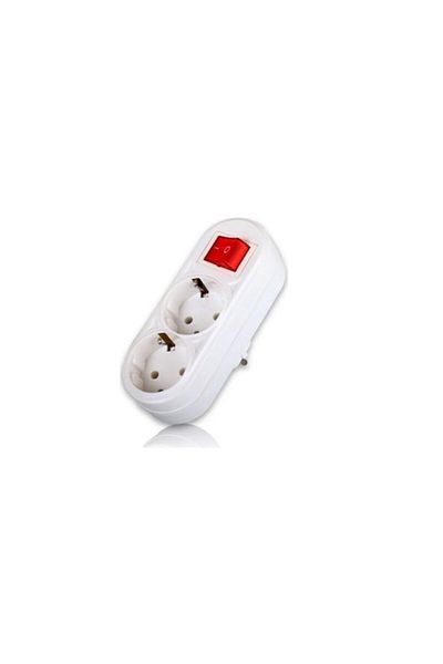 FETİH Double Grounded On/Off Plug Socket 2 Pieces Golyat Switched Tulip