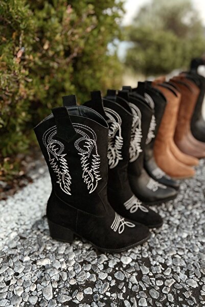 POLKA STORE Γυναικείες καουμπόικες μπότες Western με φερμουάρ Angel