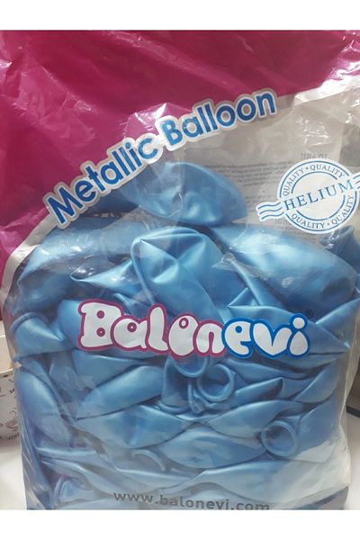 BalonEvi Light Blue Metallic Shiny 12 Inc 100 Lu Balloon